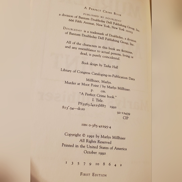 Autographed book by Author Marlys Millhiser, Murder at Moot Point. Hardback. - Picture 4 of 8